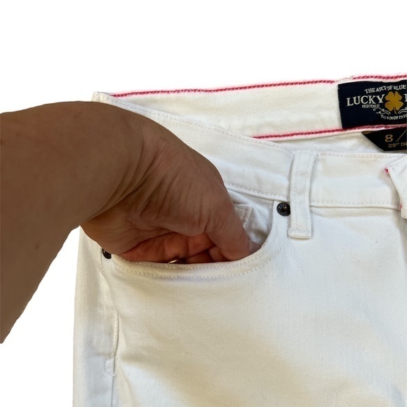 Lucky Brand White Charlie Skinny Jeans Sz. 8 - Picture 4 of 14